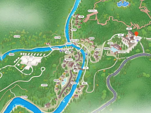 熊口镇结合景区手绘地图智慧导览和720全景技术，可以让景区更加“动”起来，为游客提供更加身临其境的导览体验。